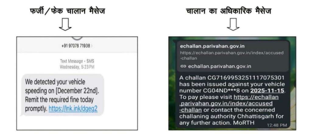 छत्तीसगढ़ में ई-चालान के नाम पर साइबर धोखाधड़ी, परिवहन विभाग ने दी चेतावनी